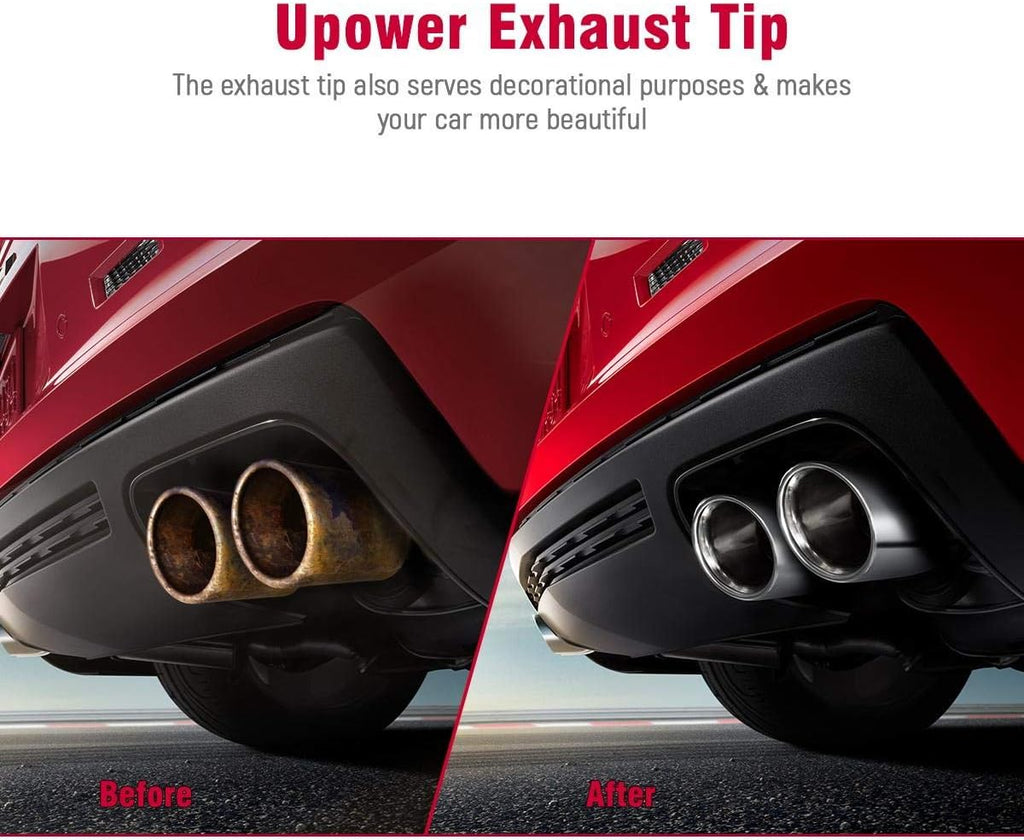 2PCS 304 Stainless Steel Universal Exhaust Tailpipe Tips I670123