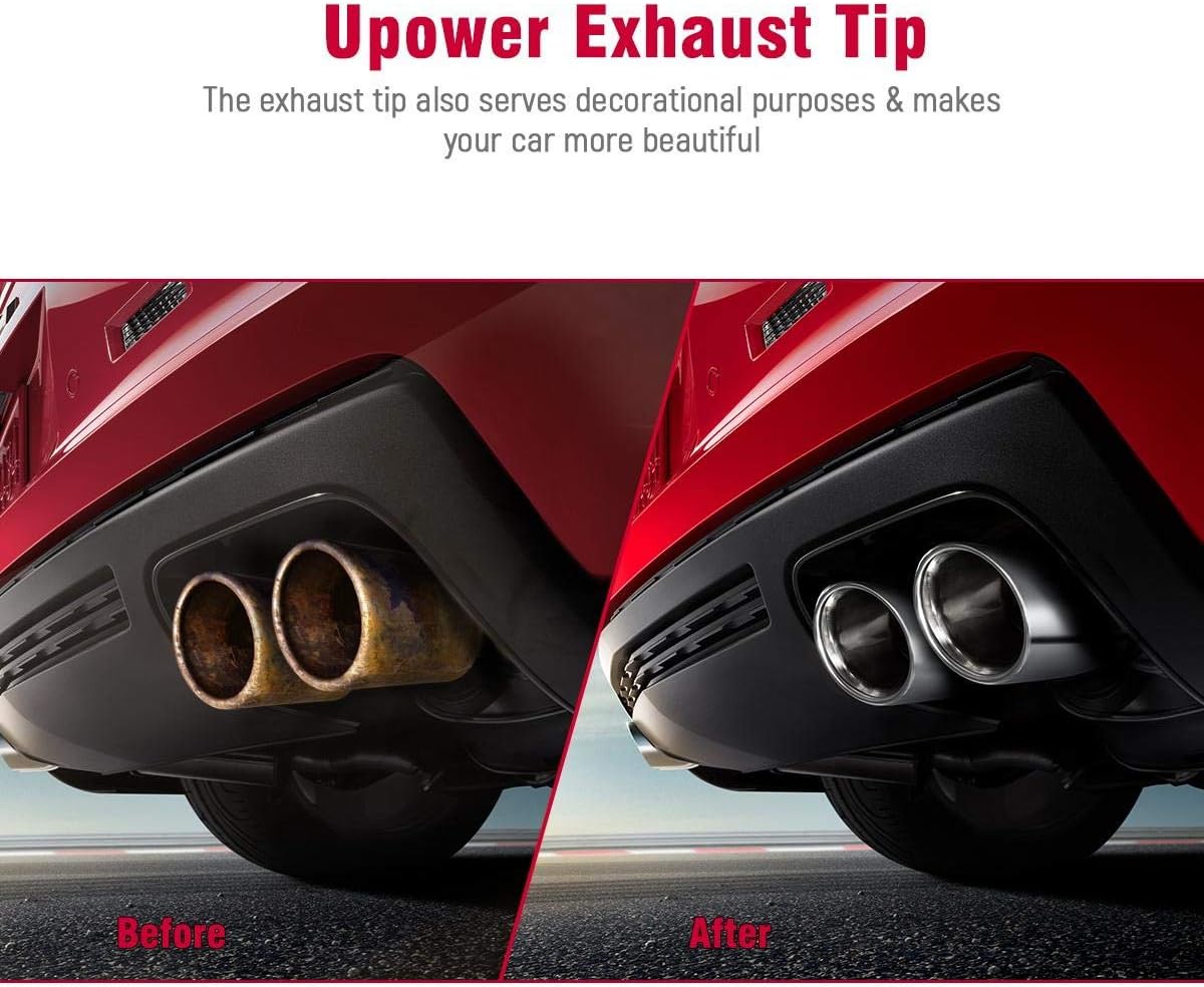 2PCS 304 Stainless Steel Universal Exhaust Tailpipe Tips I670123