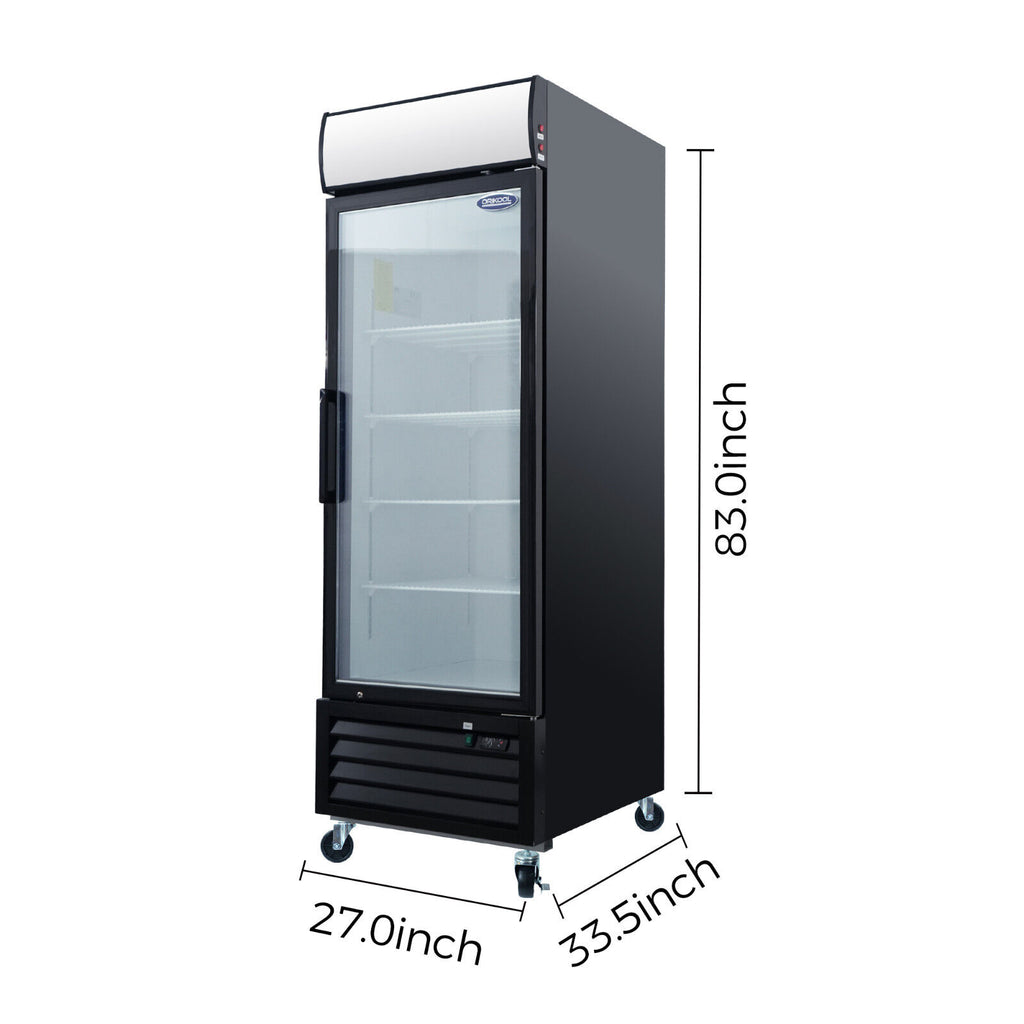 Commercial Reach-In Display Freezer Glass Door LED Top 19.3 Cu.ft E720