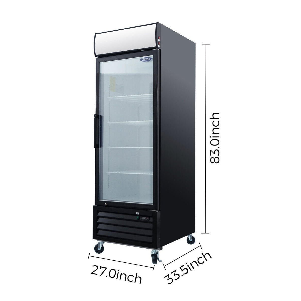 Commercial Reach-In Display Freezer Glass Door LED Top 19.3 Cu.ft E720