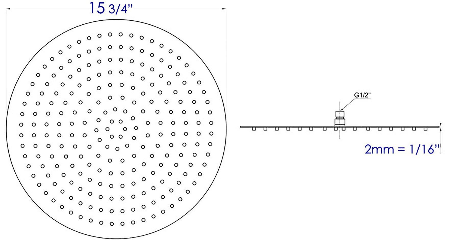 Solid Polished Stainless Steel Round Rain Shower Head H2466