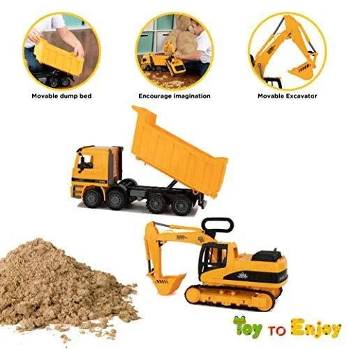 Excavator & Dump Truck Toy Set of 2 G660