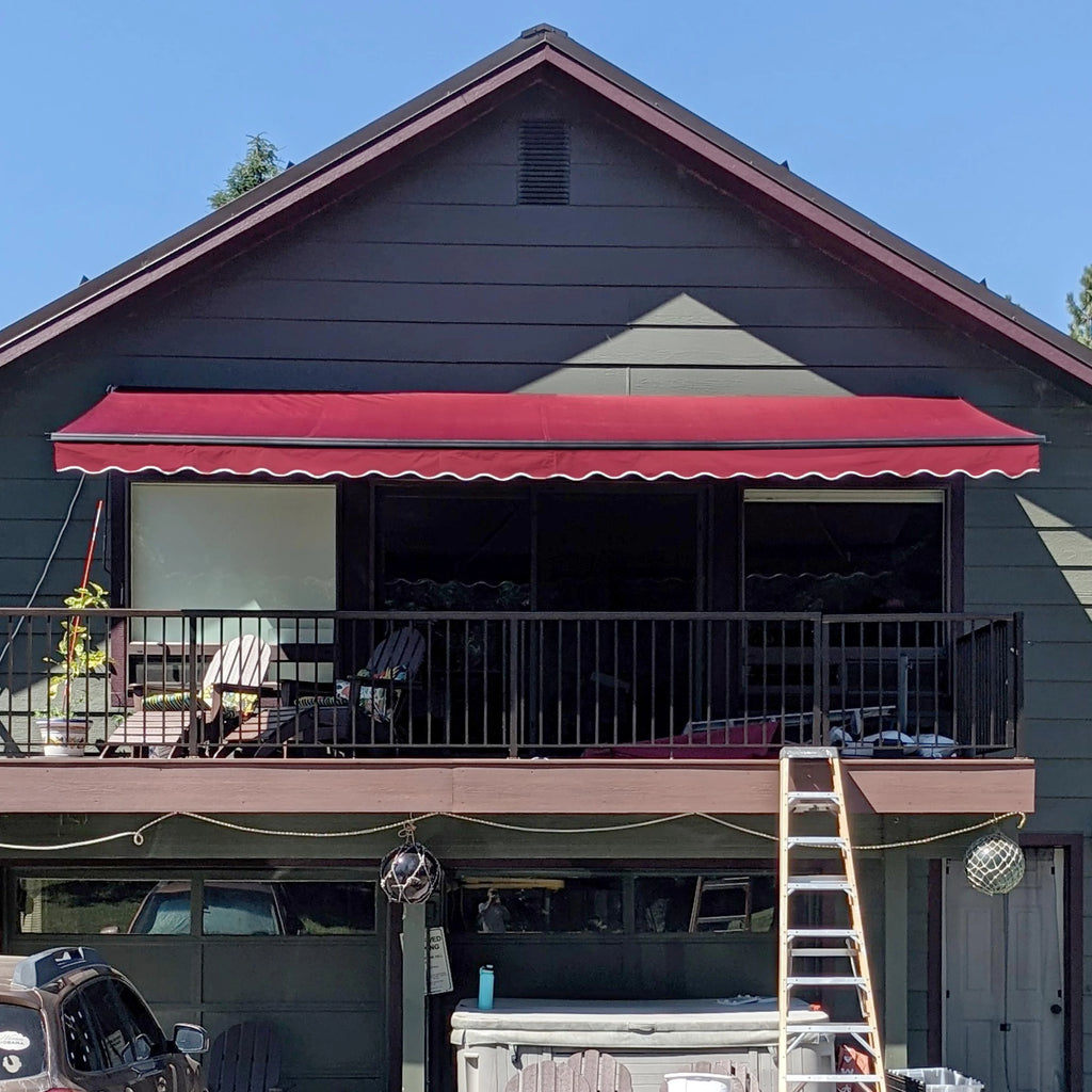 Burgundy Retractable Patio Awning V98694