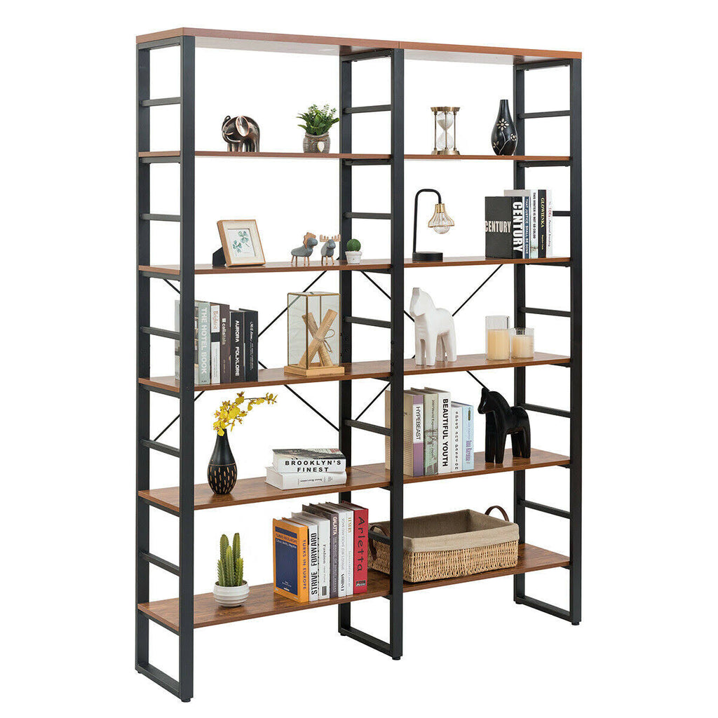 6-Shelf Bookcase Metal Storage Shelf X52948