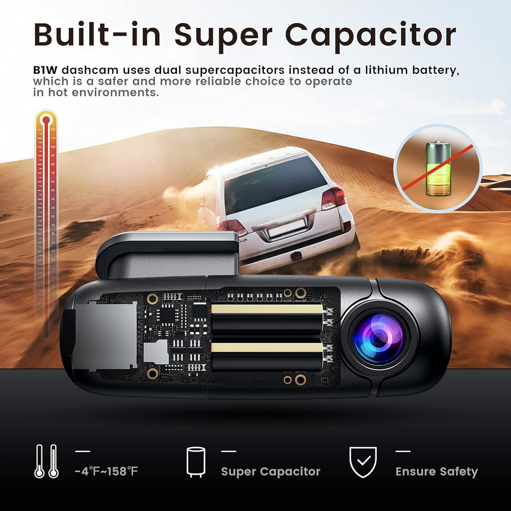 2 Pc Full HD 1080p Dash Cam with Super Capacitor V803367