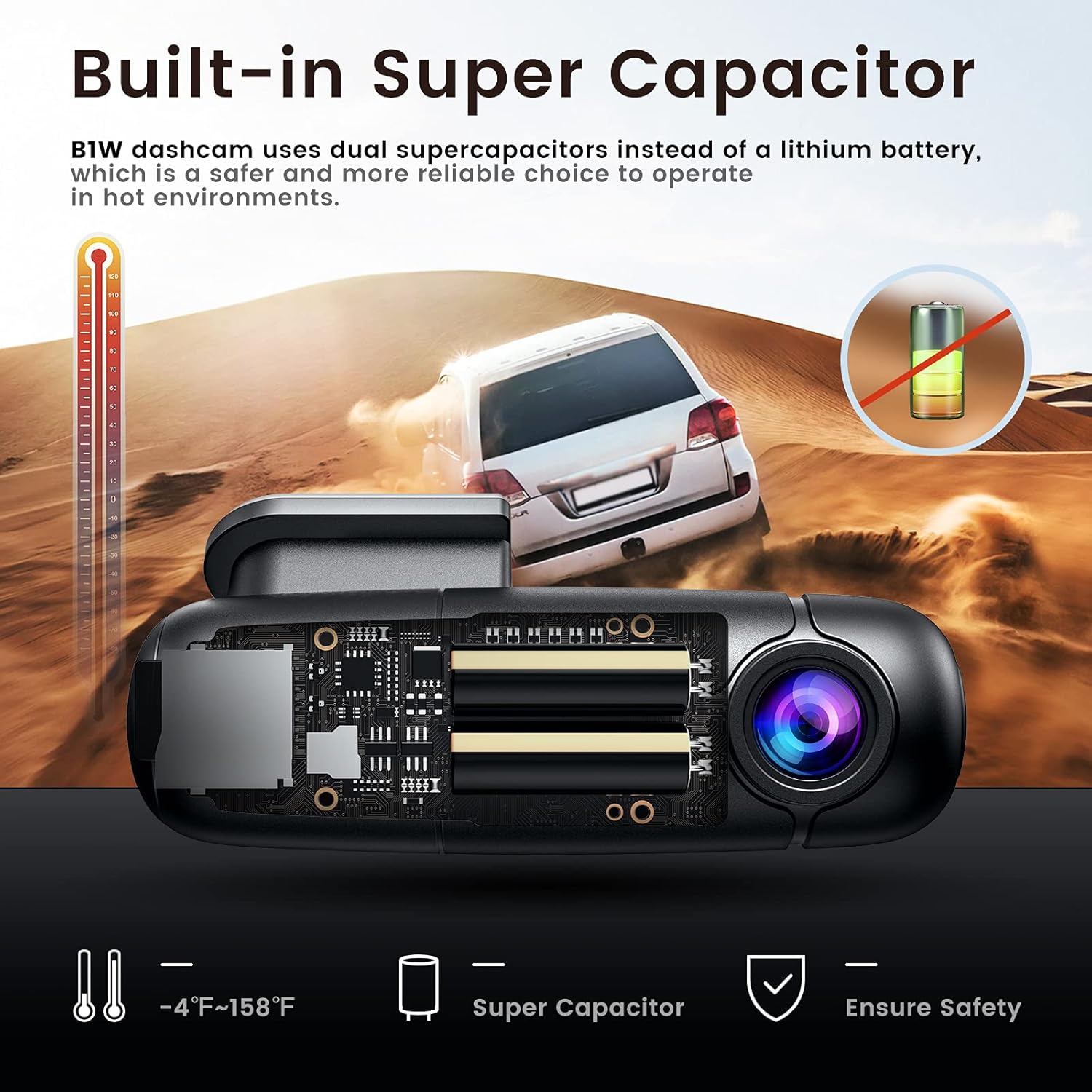 2 Pc Full HD 1080p Dash Cam with Super Capacitor V803367