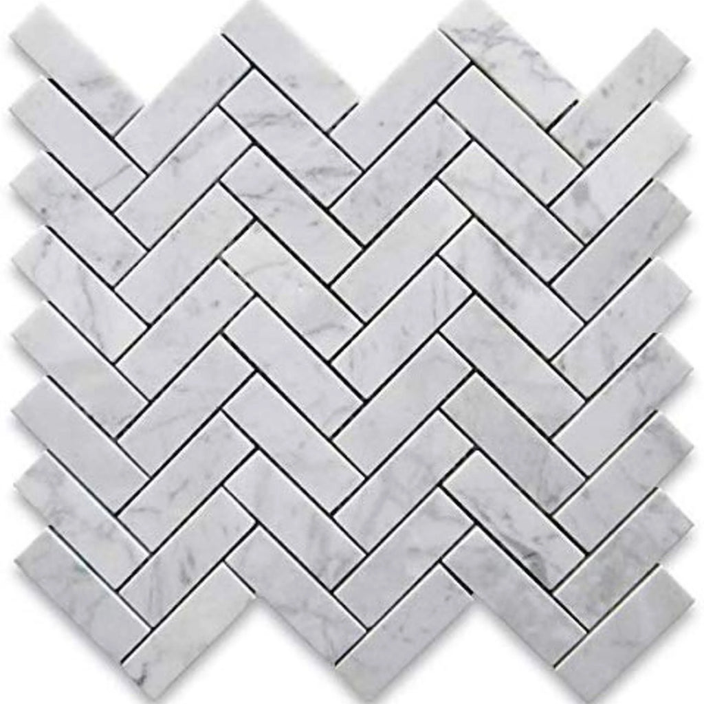 Carrara Marble Mosaic Backsplash Tile, 20pc U8054