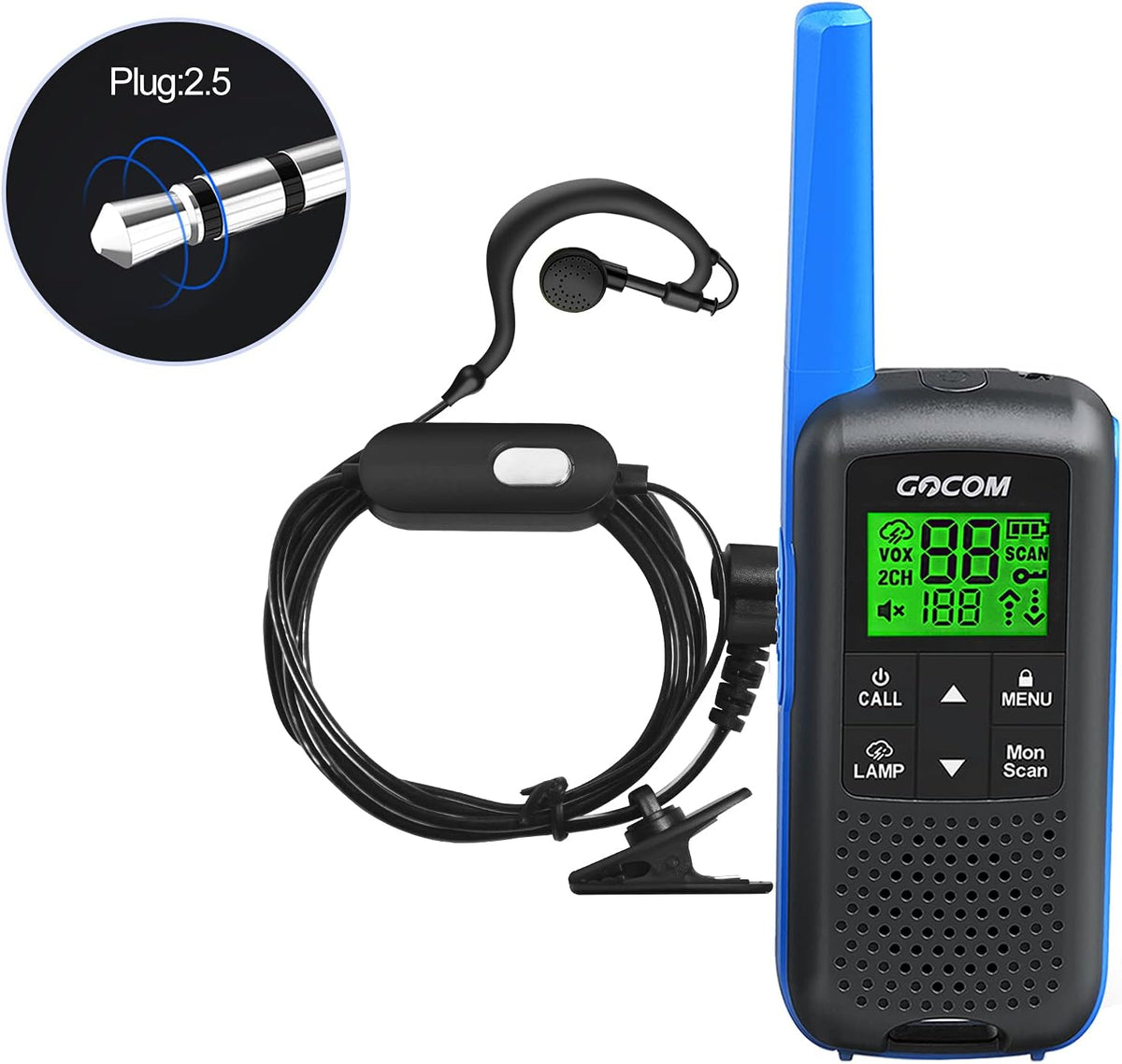 Adults Walkie Talkies Long Range IPX4 Waterproof Two Way Radio Rechargeable 22 Channel 4 Pack U48105