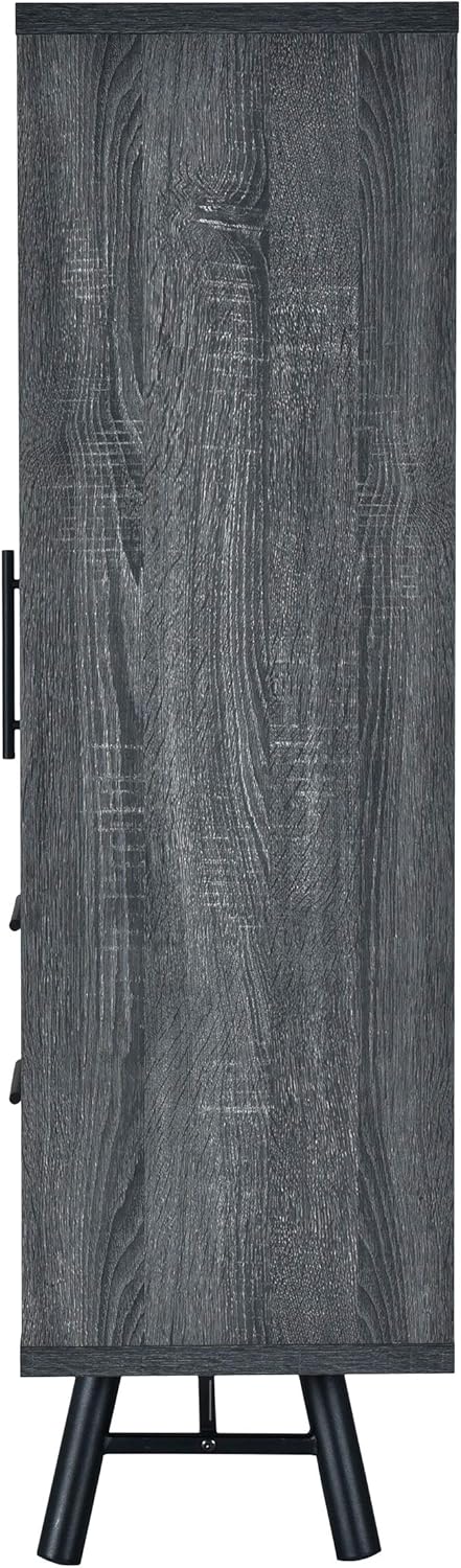 Sonoma Oak Gray Oak Black 6 Shelf Cabinet C6380