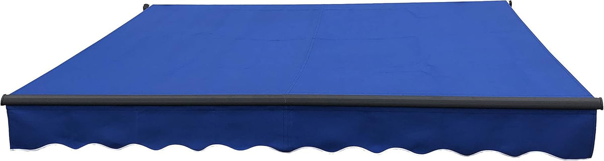 Blue and White Stripes Retractable Patio Awning O244
