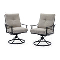 Steel Slat Outdoor Swivel Dining Chair - Set of 2 G704692