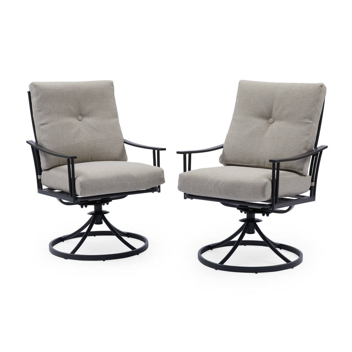 Steel Slat Outdoor Swivel Dining Chair - Set of 2 G704692