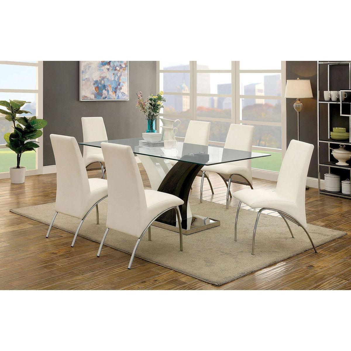 Silver/Black Side Chair Set of 2 N702488