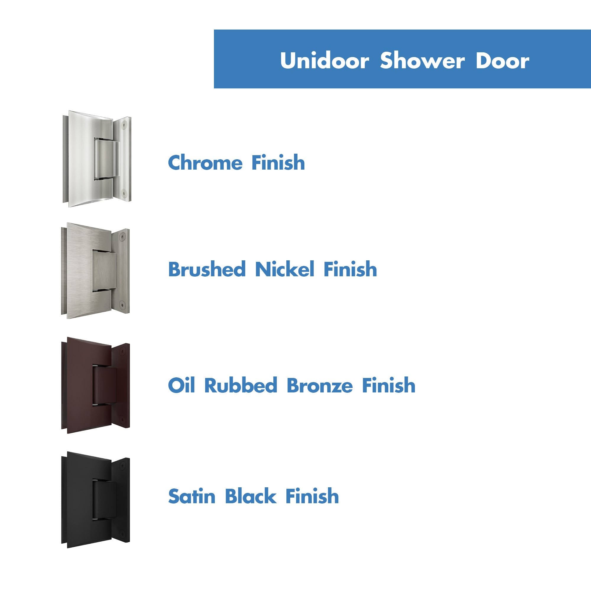Satin Black Hinged Shower Door Q955