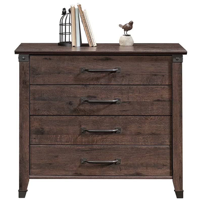 2 Piece Home Office Set with Computer Desk and File Cabinet in Coffee Oak Y7797