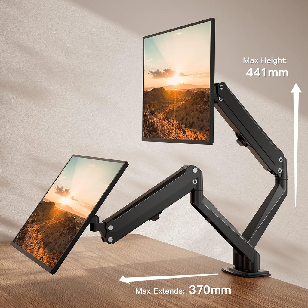 Dual Monitor Stand for 13-30 inch Screens up to 17.6lbs, VESA 75x75mm-100x100mm, Pack of 2 K601