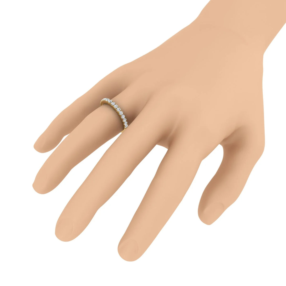 14K Yellow Gold Diamond Wedding Band Ring A755514
