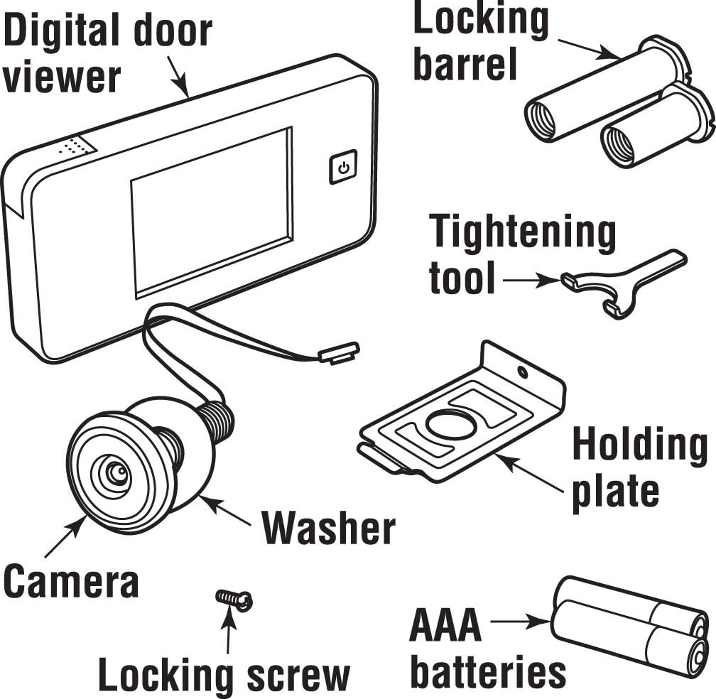 Black Digital Door Viewer Pack of 2 Q490
