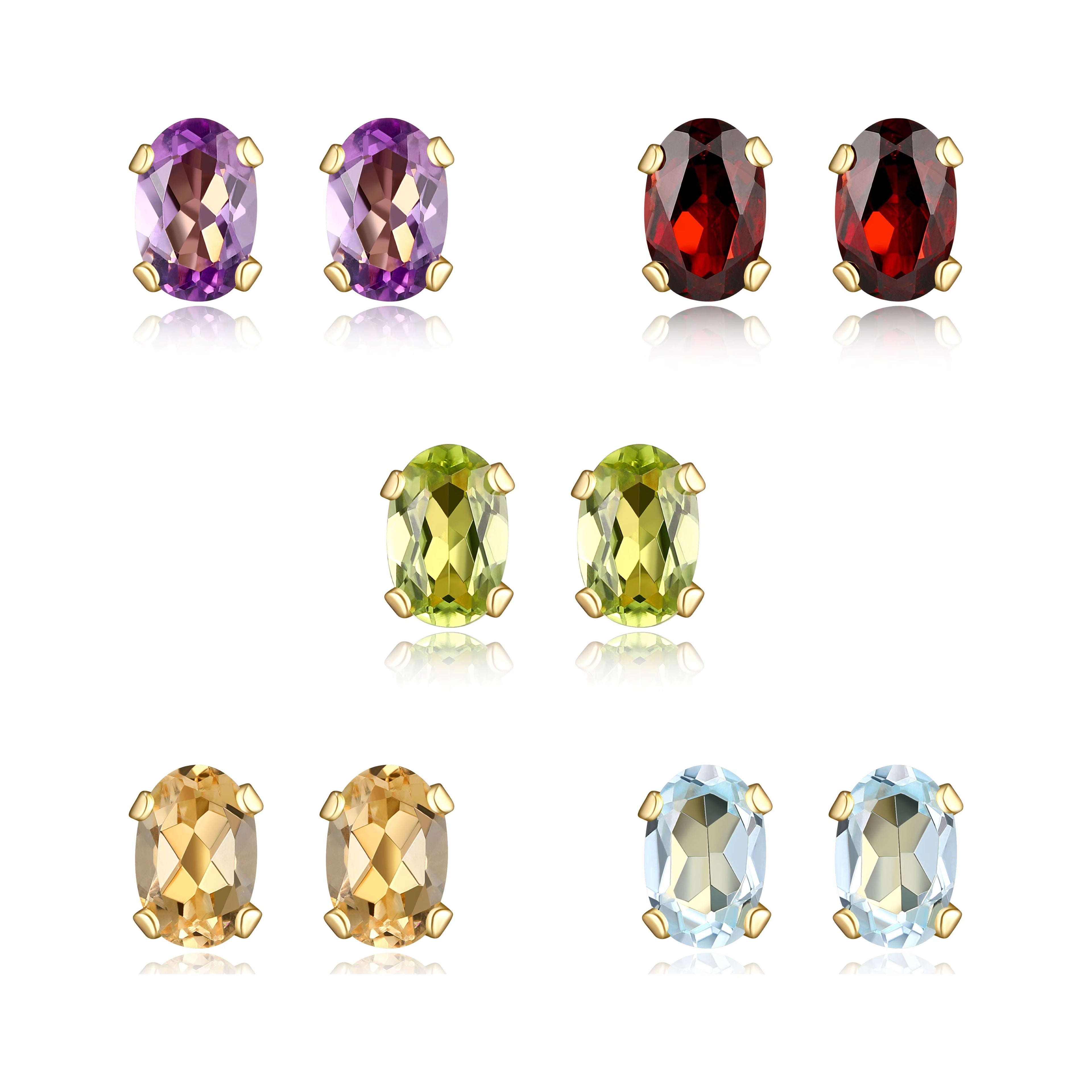 18K Gold over Sterling Silver Stud Earring Set A62540