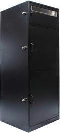 Black Steel Freestanding Parcel Drop Mail Box with Locking Letterbox Z561572