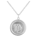 Sterling Silver Zodiac Sign Charm Coin Pendant Necklace, 18 Inches I376