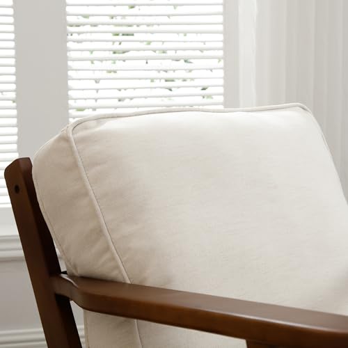 Beige Linen Fabric Accent Chair with Arm D24685