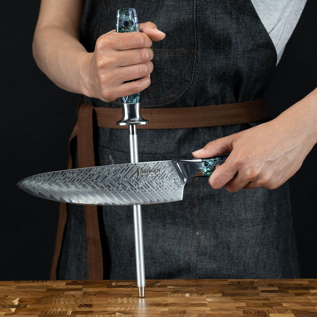 11-Piece Damascus Knife Block Set with Abalone Shell Handle Japanese VG10 Steel Chef Knife V34408