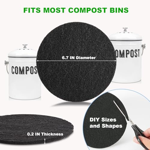 6 Pack Activated Charcoal Filters for Compost Bin I21055