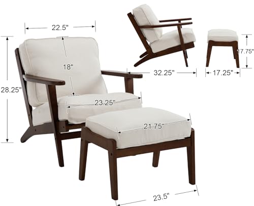 Beige Linen Fabric Accent Chair with Arm D24685
