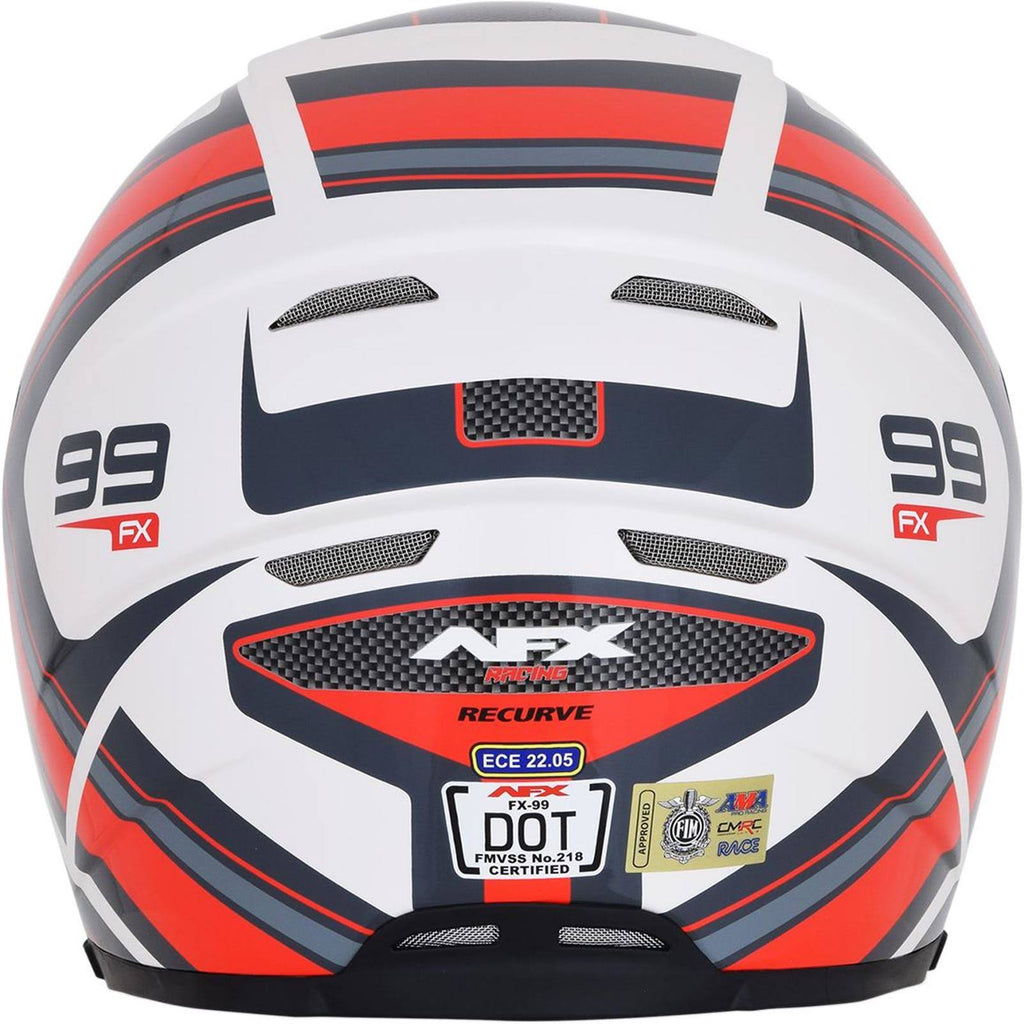 Pearl White/Red Recurve Helmet A8039