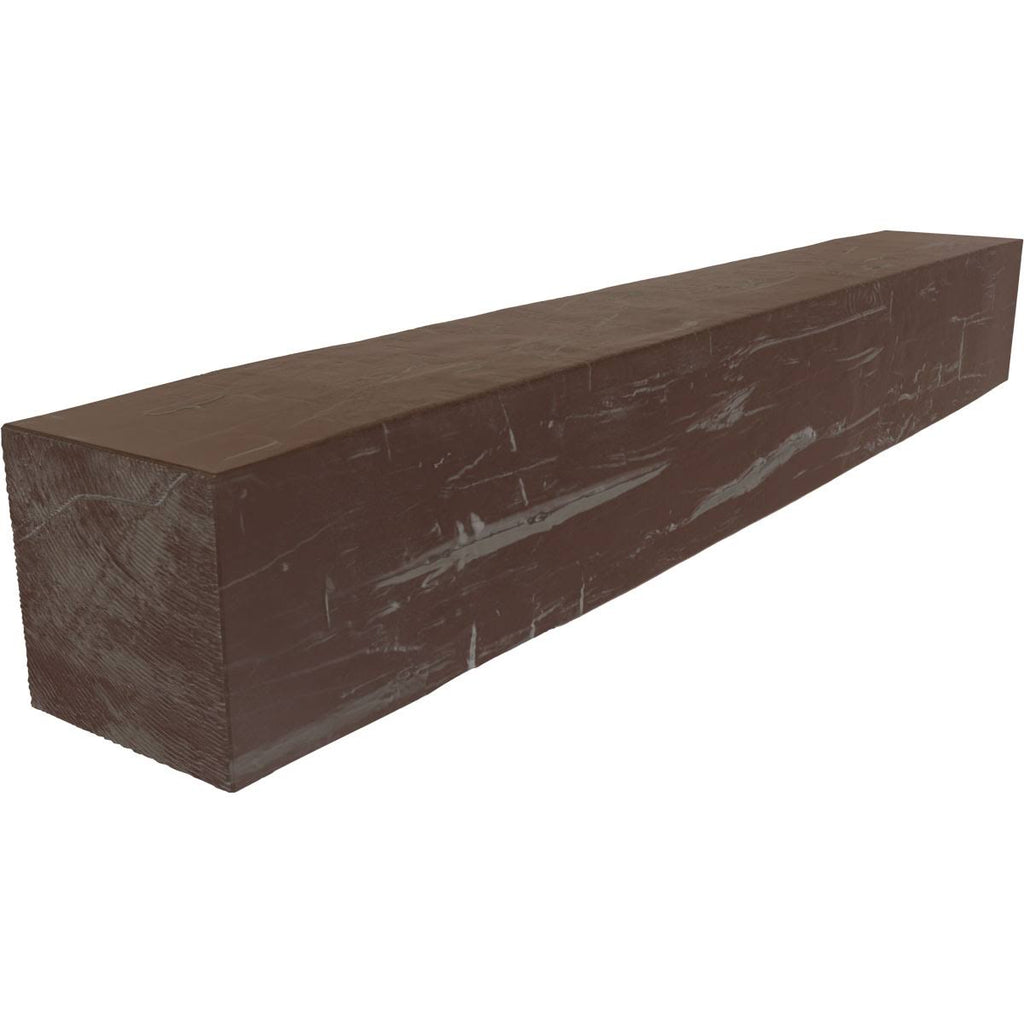 Hand Hewn Faux Wood Fireplace Mantel, Aged Pecan T779843