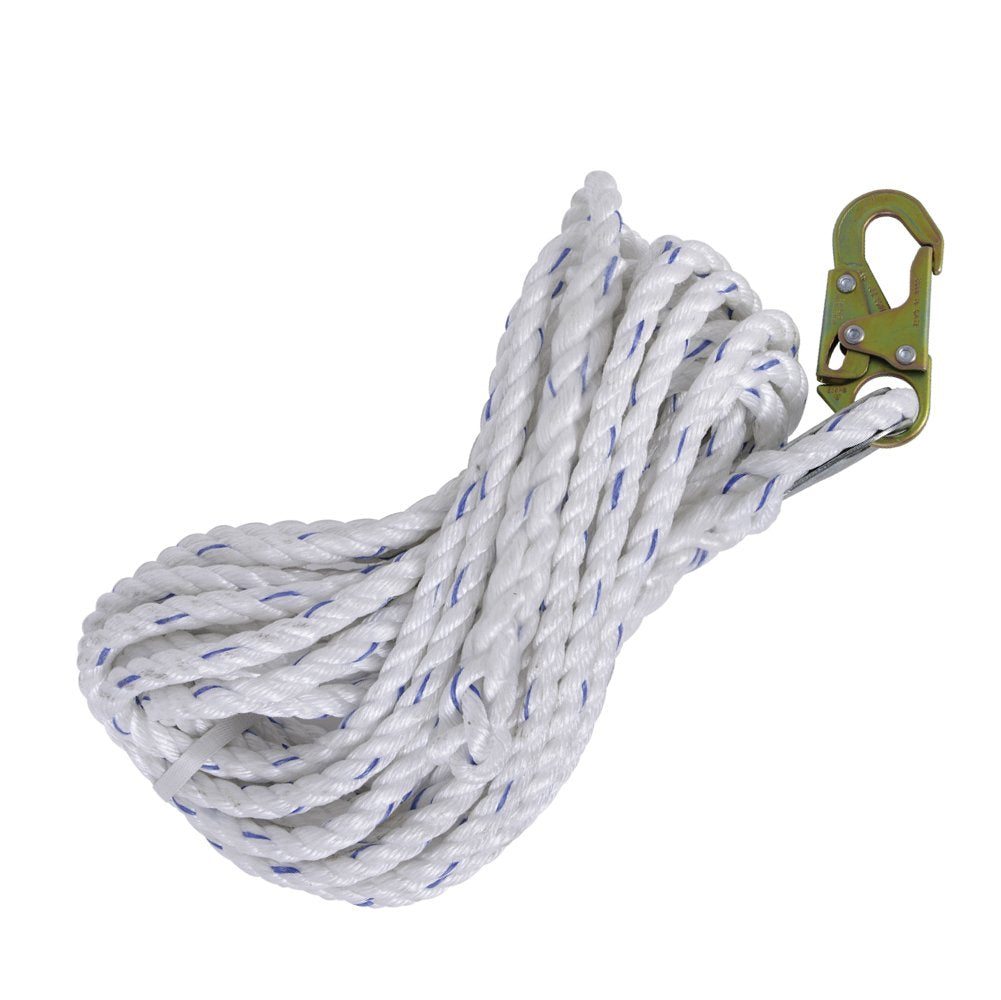 Galvanized Steel Snap Hook Safety Lifeline Rope Grab, 150 ft Vertical Cable T4101