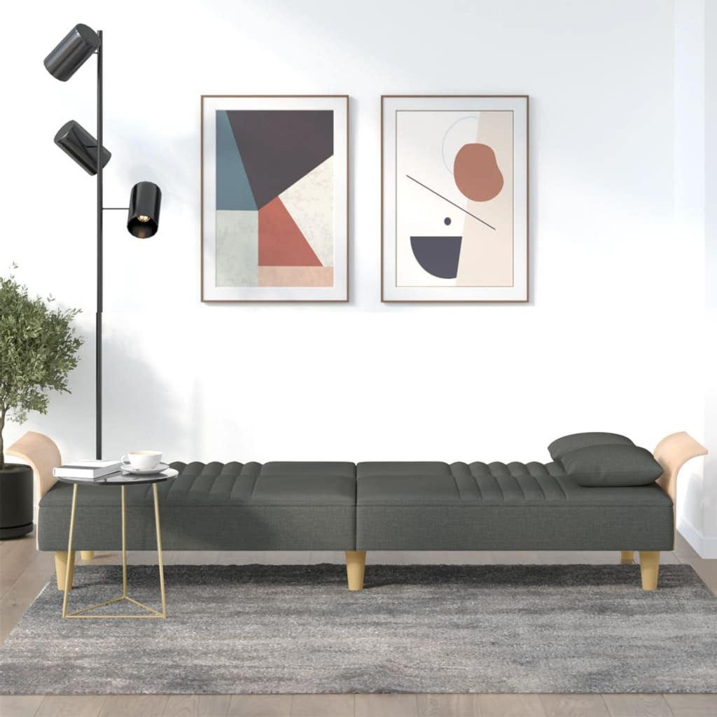 Dark Gray Fabric Sofa Bed with Armrests D246719