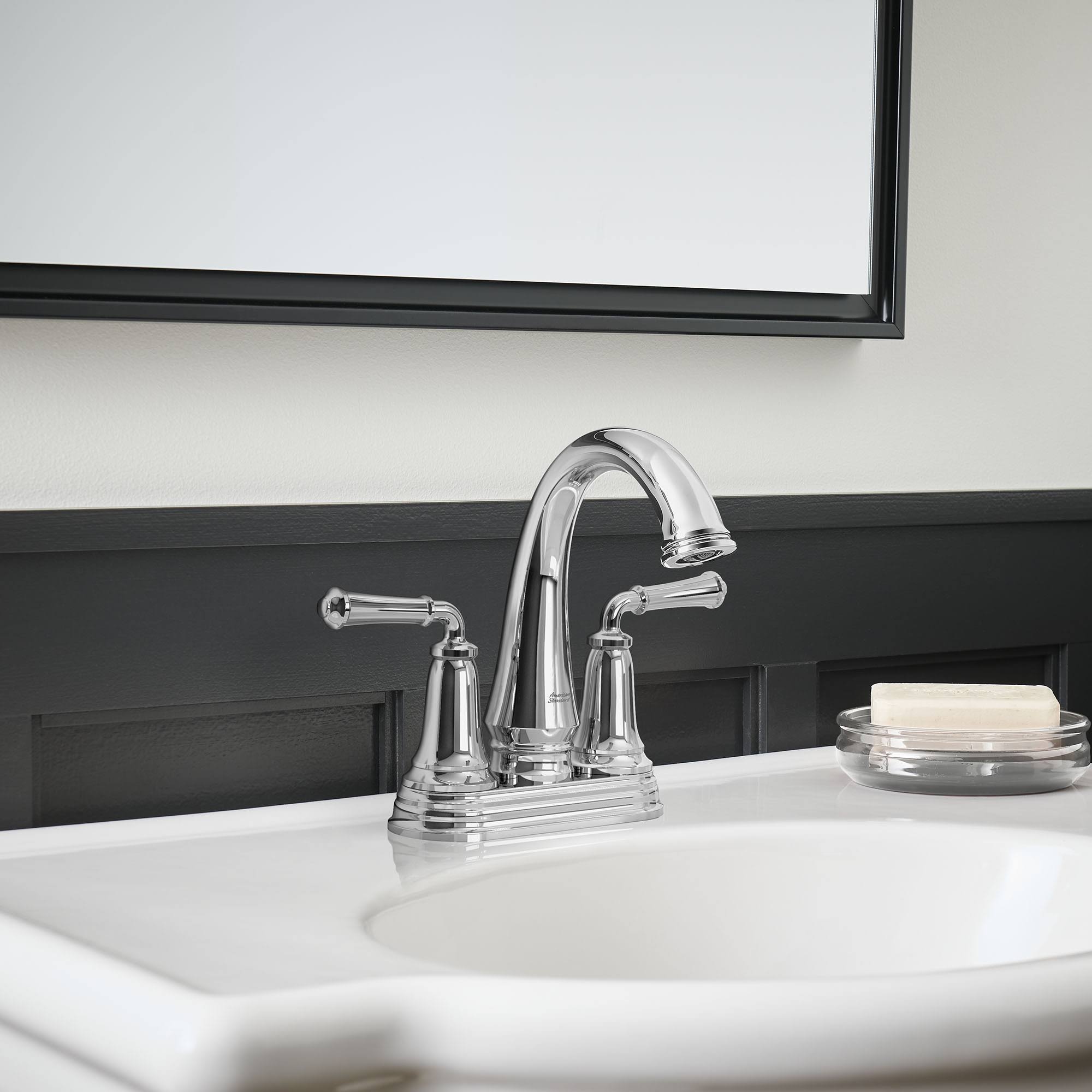 Polished Chrome Centerset Bathroom Faucet with Pop-Up Drain N6140