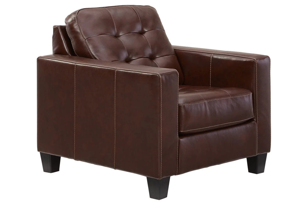 Walnut Leather Accent Chair T421