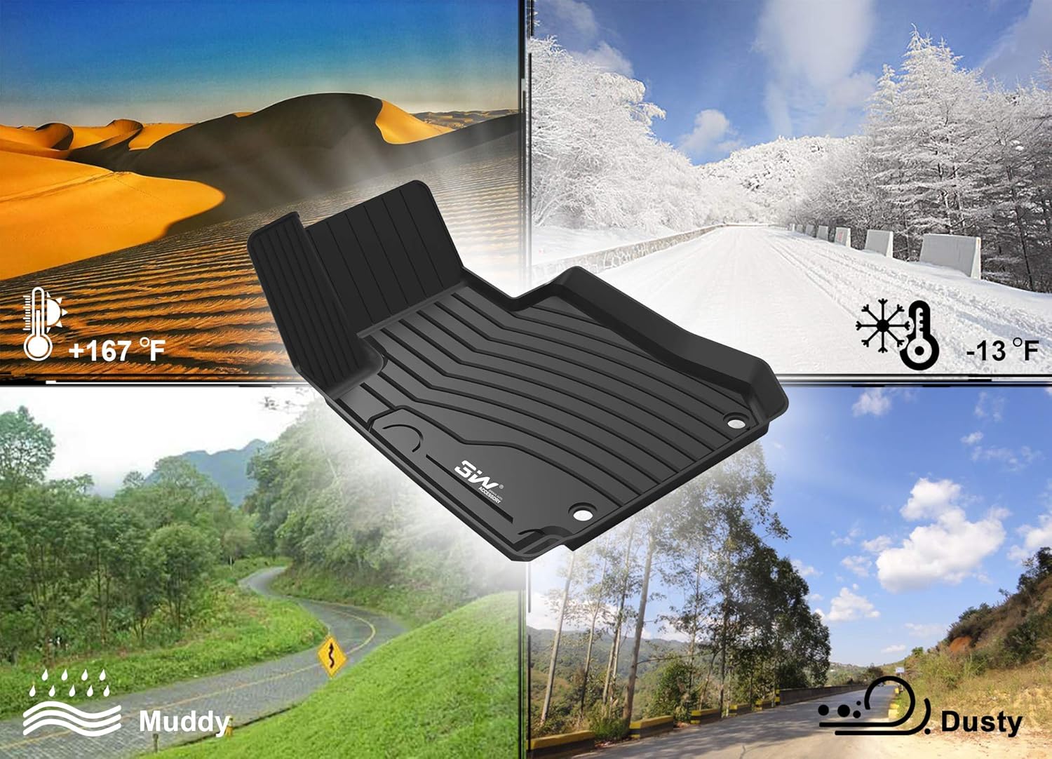 Black Pack of 2 Cargo Liner Trunk Mat W415890