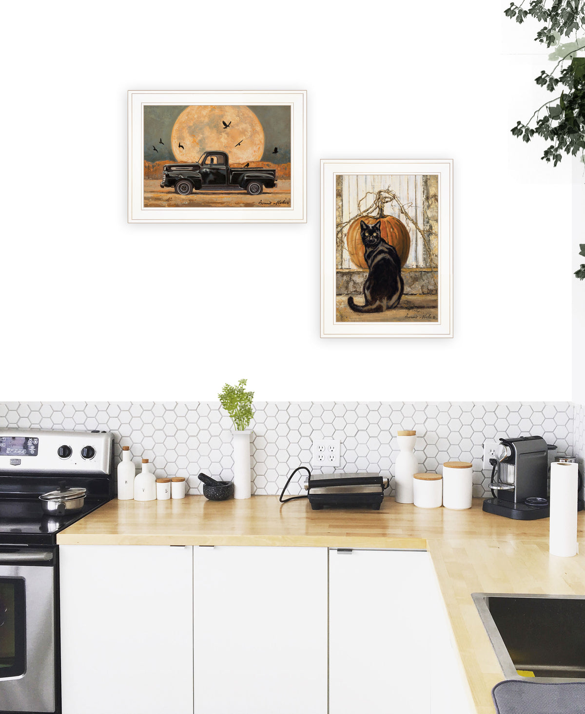 2-Piece Framed Print with White Frame O975