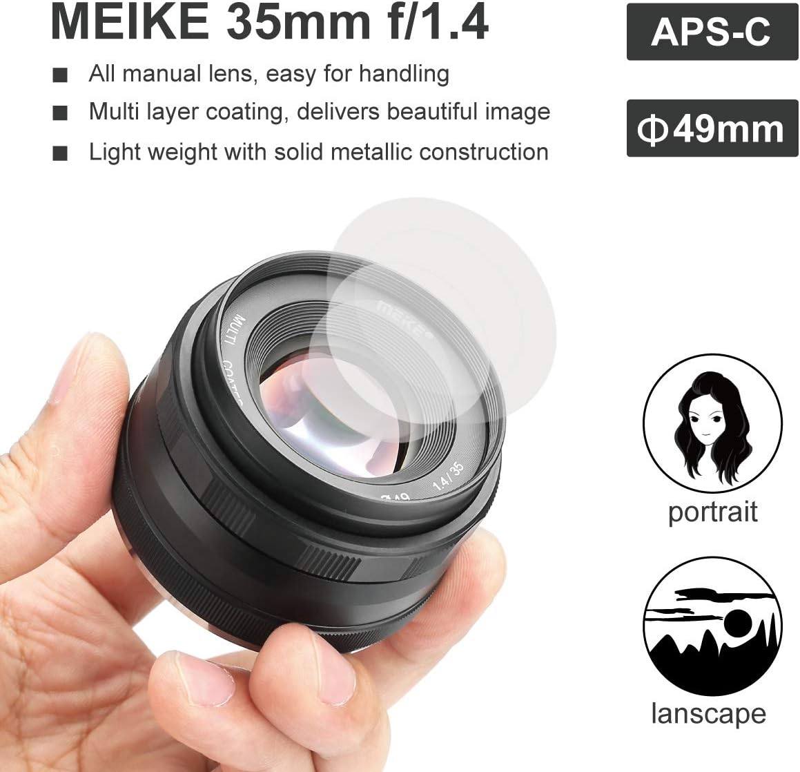 35mm F1.4 Manual Focus Prime MFT Lens W635