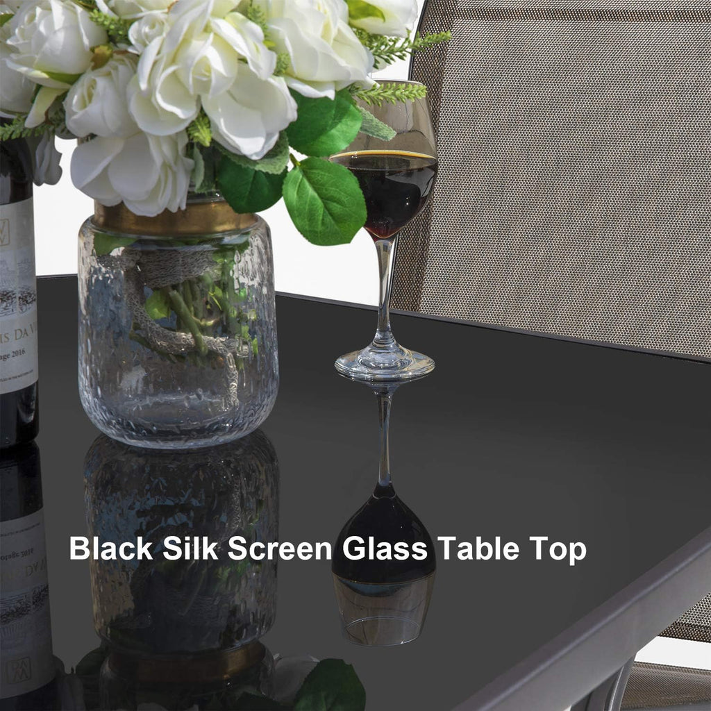 32 Inch Square Steel Frame Bar Height Bistro Table with Tempered Glass Table Top Black B403238