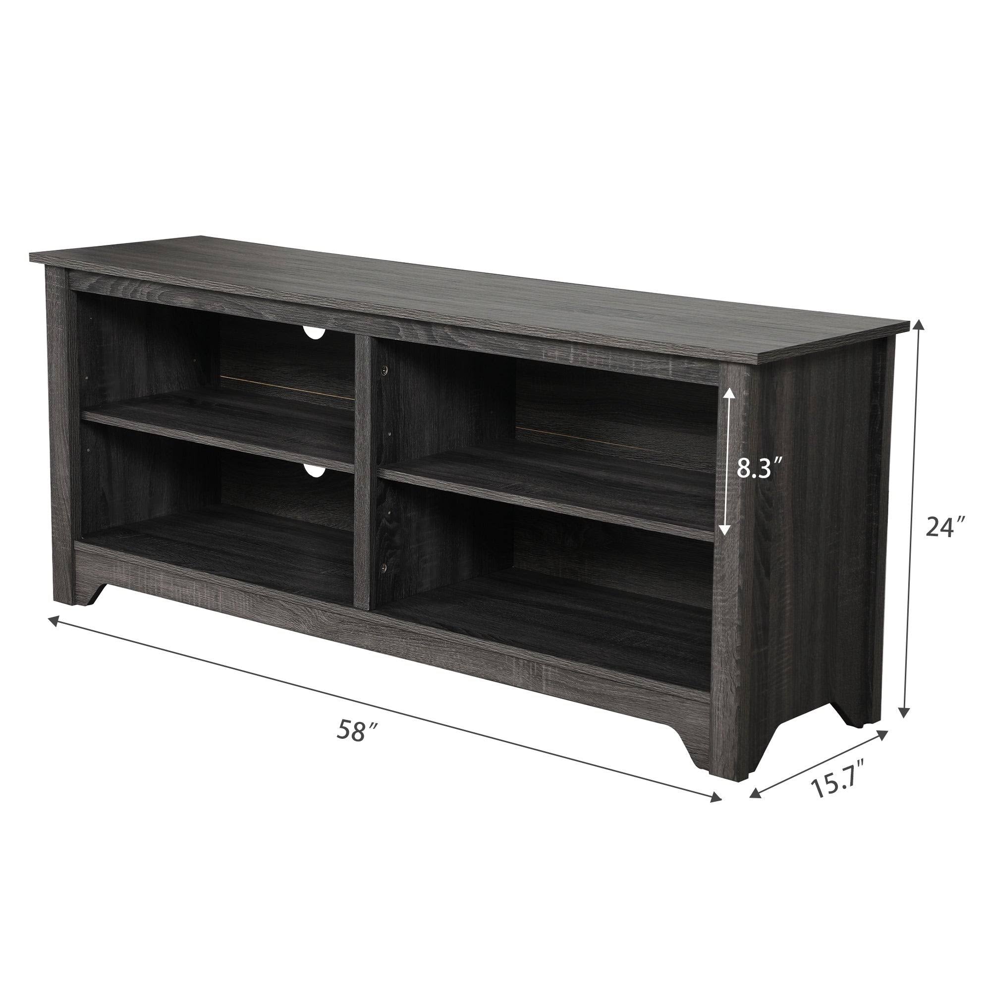 Grey Wooden TV Stand Media Console Storage Cabinet L730