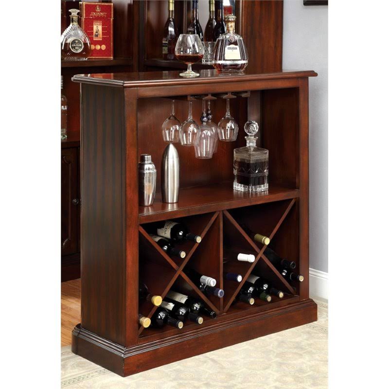Dark Cherry Wood Wine Rack U84740