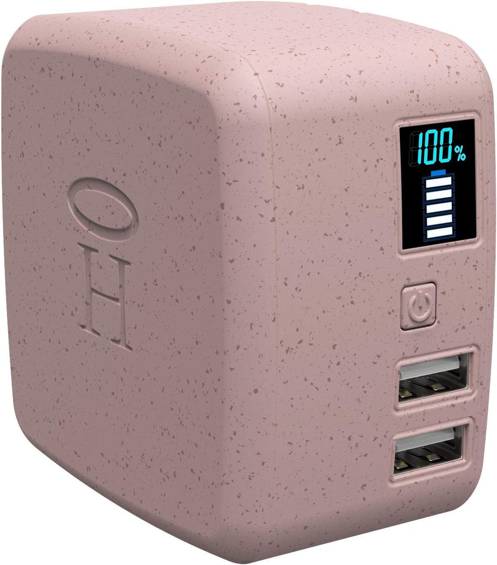 Blush Pink Portable Phone Charger Power Bank 10,000mAh Dual USB Pack of 2 K873