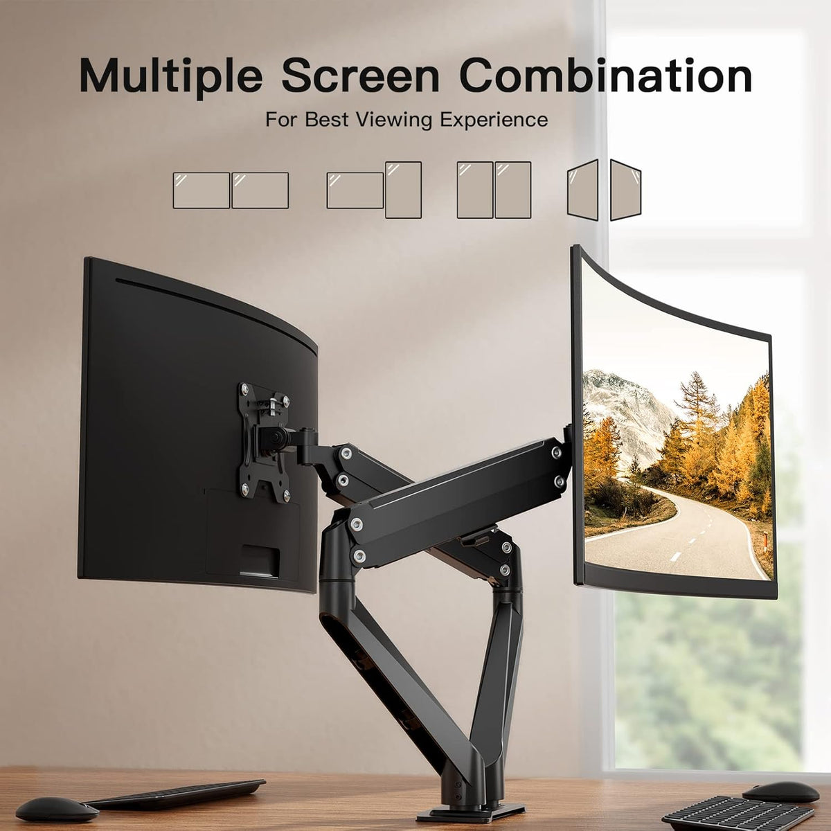 Dual Monitor Stand for 13-30 inch Screens up to 17.6lbs, VESA 75x75mm-100x100mm, Pack of 2 K601