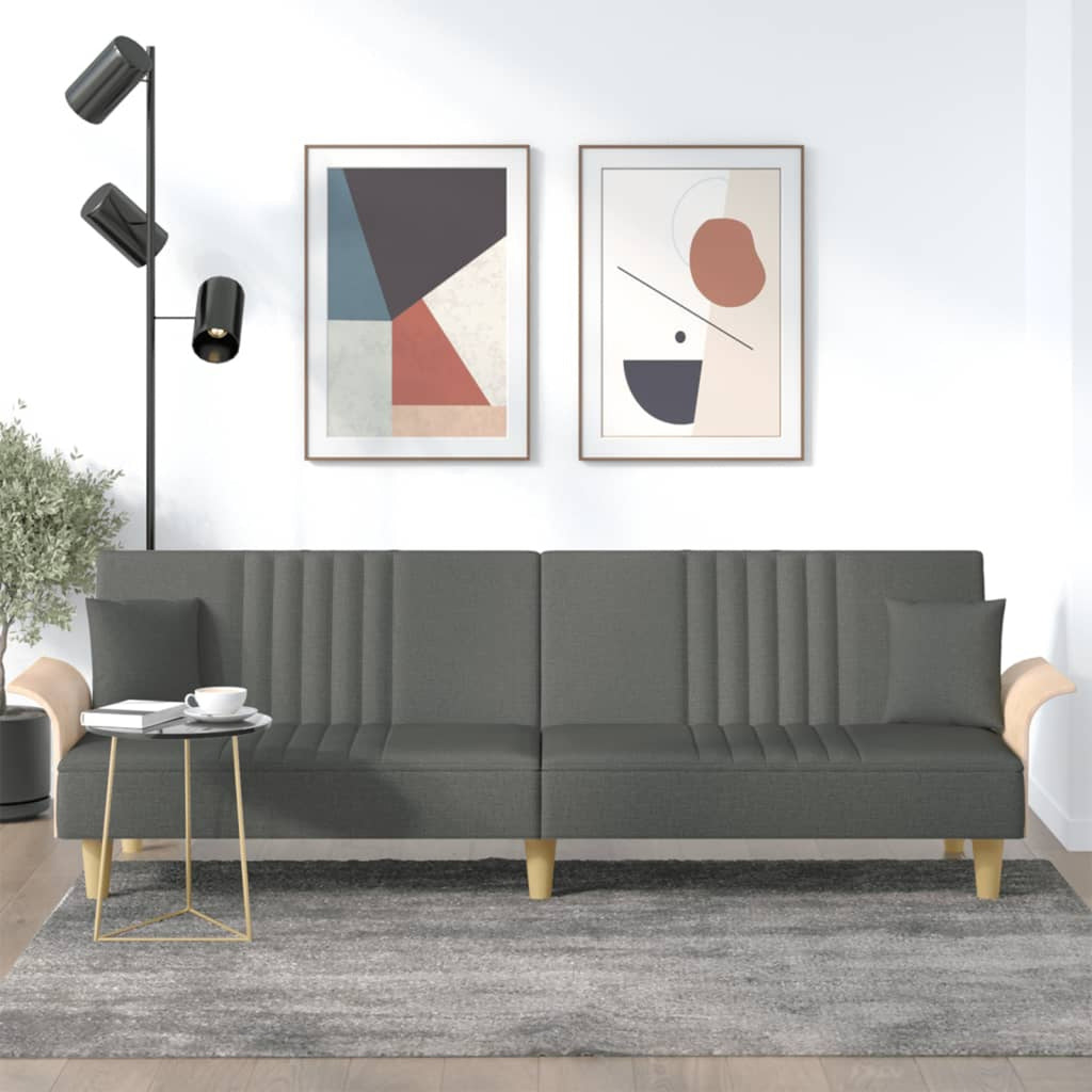 Dark Gray Fabric Sofa Bed with Armrests D246719