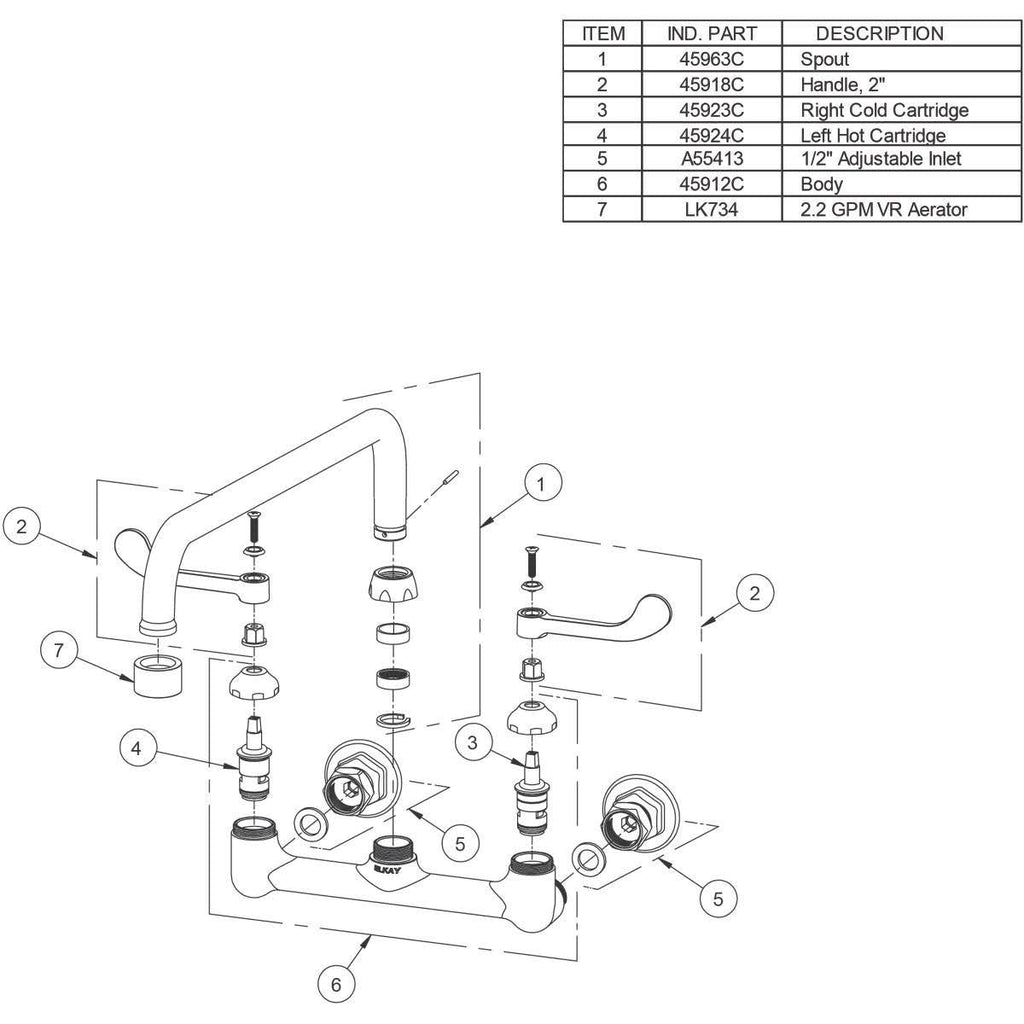 8x22 Centerset Wall Mount Faucet X887278