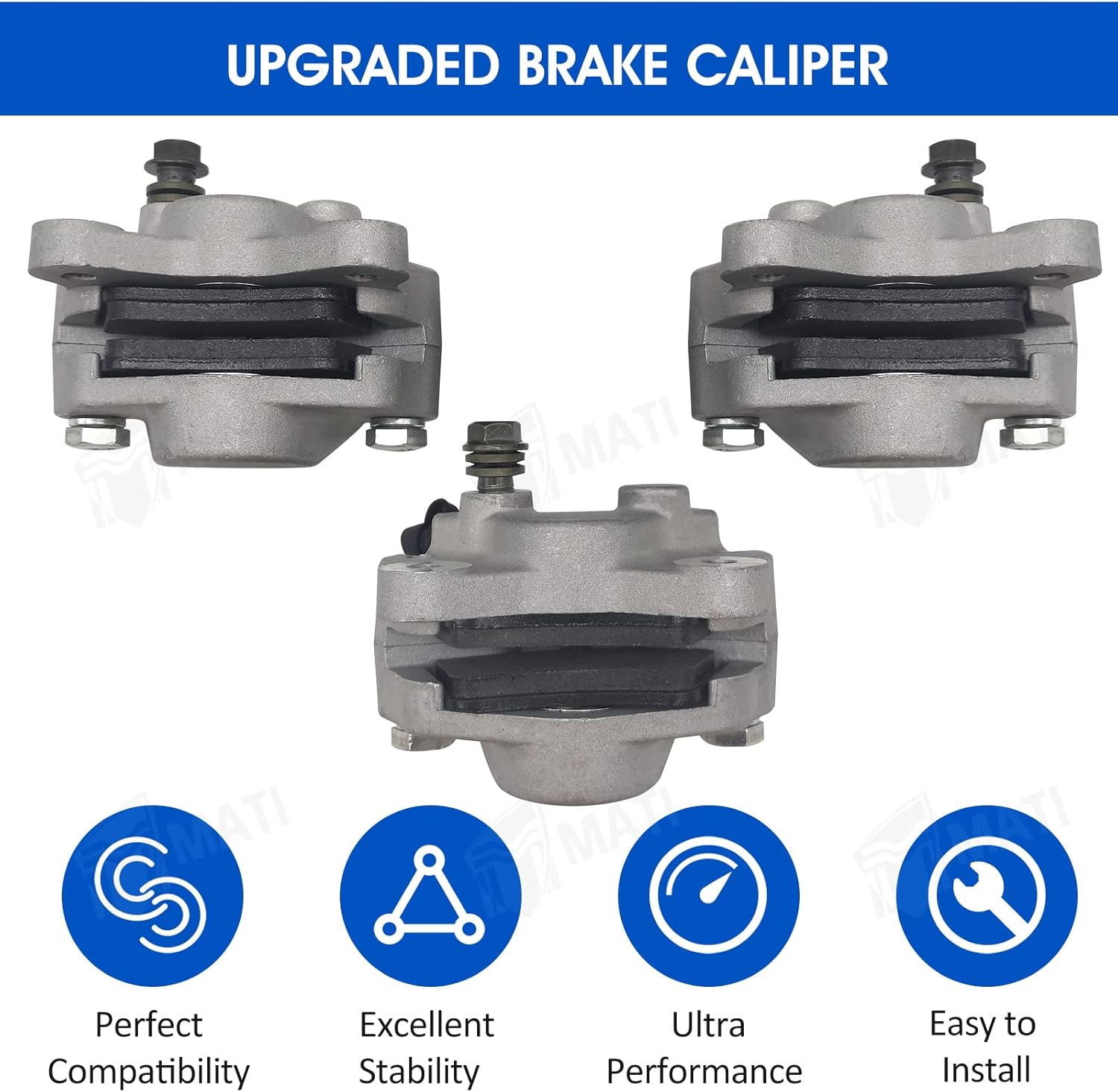 Front Left Right & Rear Brake Calipers with Pads Pack of 2 V5562