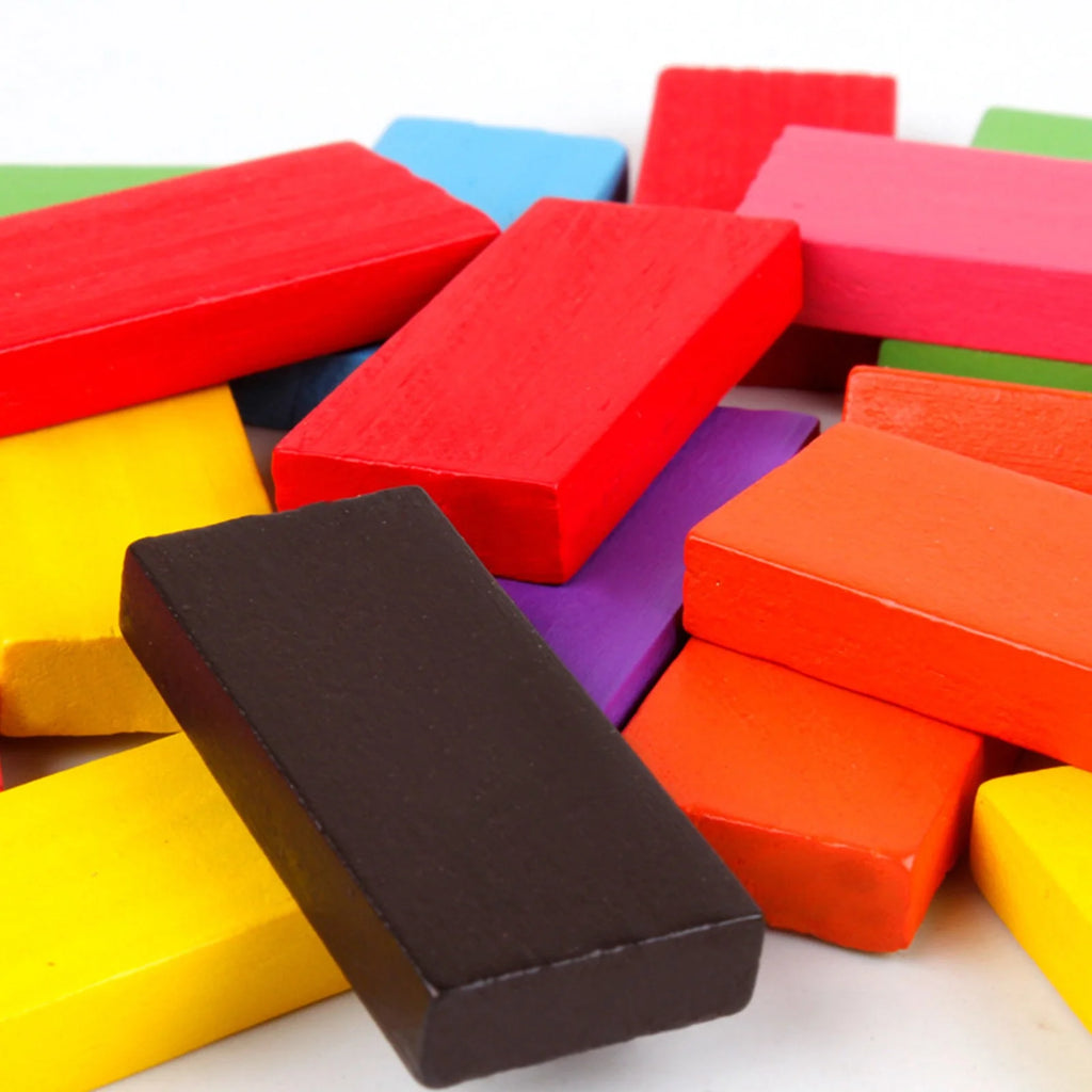 120Pcs Wooden Domino Blocks Building and Stacking Toy U80116