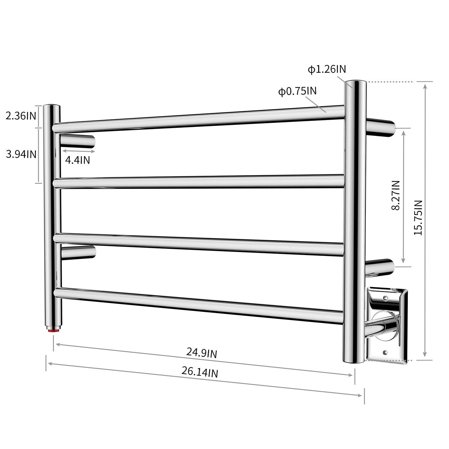 Black Wall-Mounted Towel Warmer W9140