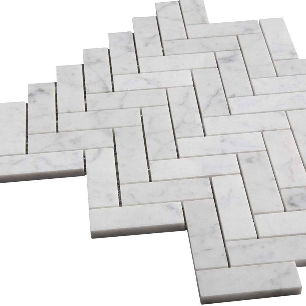 Carrara Marble Mosaic Backsplash Tile, 20pc U8054