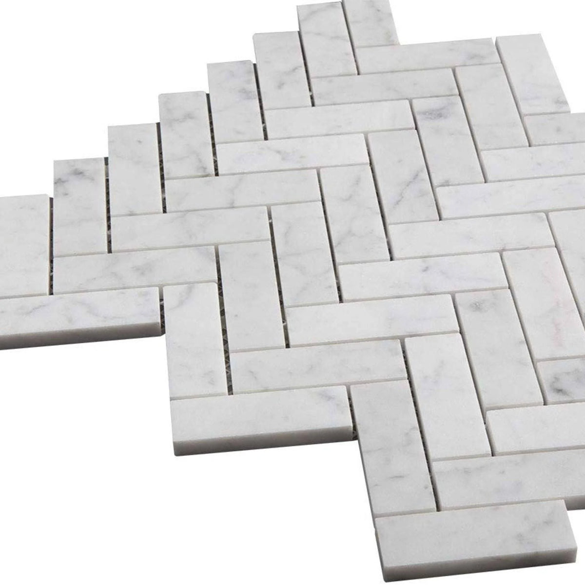 Carrara Marble Mosaic Backsplash Tile, 20pc U8054